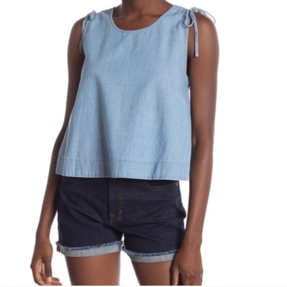 Madewell Crop Swing Tank, Chambray, XS